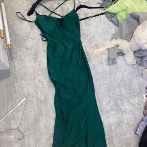 Full length green gown